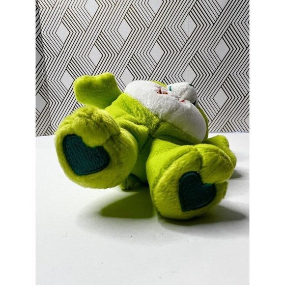 🦄SOLD🦄Vintage 2003 Care Bear Do Your Best 8" Bear Lime Green Kite Stuffed - Picture 5 of 6